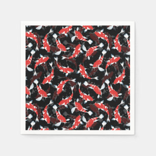 Servilleta De Papel Patrón de peces de Koi Rojo