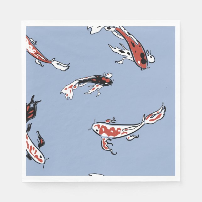 Servilleta De Papel Patrón de peces Koi Carp (Anverso)