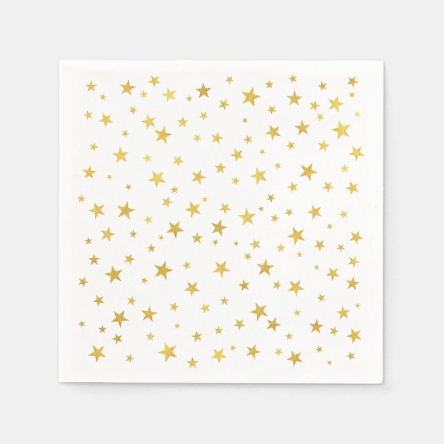 Servilleta De Papel Patrón de pequeñas estrellas de oro aleatorio (Anverso)