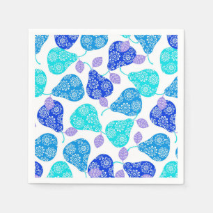 Servilleta De Papel Patrón de peras decorativas azules lindas