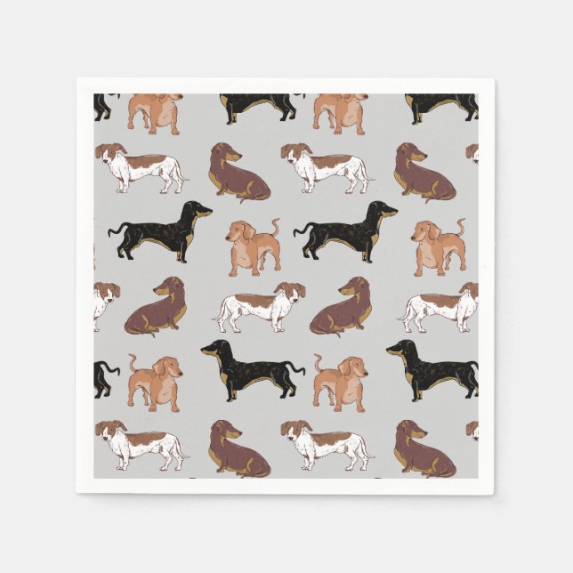 Servilleta De Papel Patrón de perro de Dachshund (Anverso)