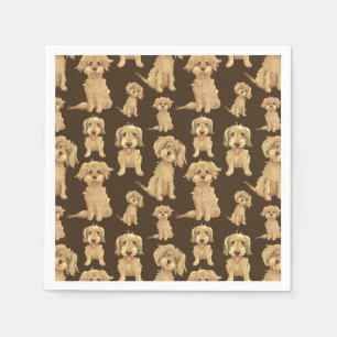 Servilleta De Papel Patrón de perro Marrón labradoodle goldendoodle