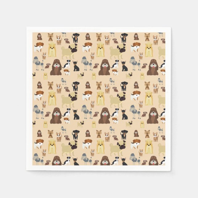 Servilleta De Papel patrón de perros (Anverso)
