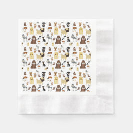 Servilleta De Papel patrón de perros de fondo blanco