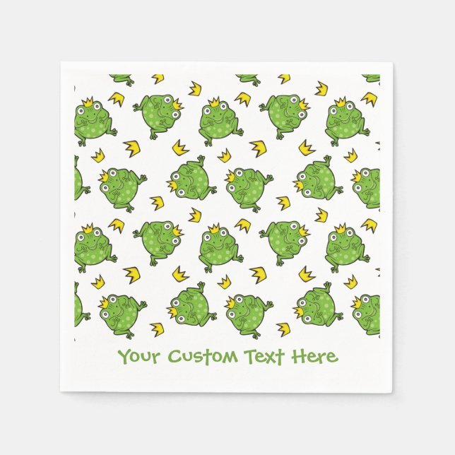 Servilleta De Papel Patrón de Personalizado de ranas (Anverso)