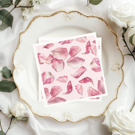 Servilleta De Papel Patrón de pétalos de Rosa Petales y Brida Prosecco