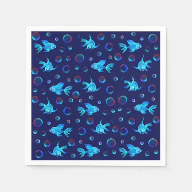 Servilleta De Papel patrón de pez azul (Anverso)