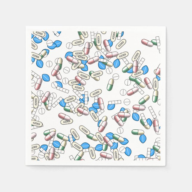 Servilleta De Papel Patrón de píldoras dispersas (Anverso)