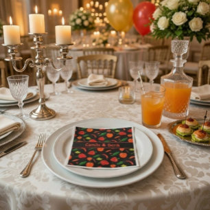 Servilleta De Papel Patrón de Pimiento Picante Personalizado para Fies