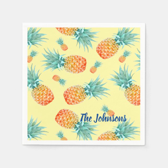 Servilleta De Papel Patrón de piña (Anverso)