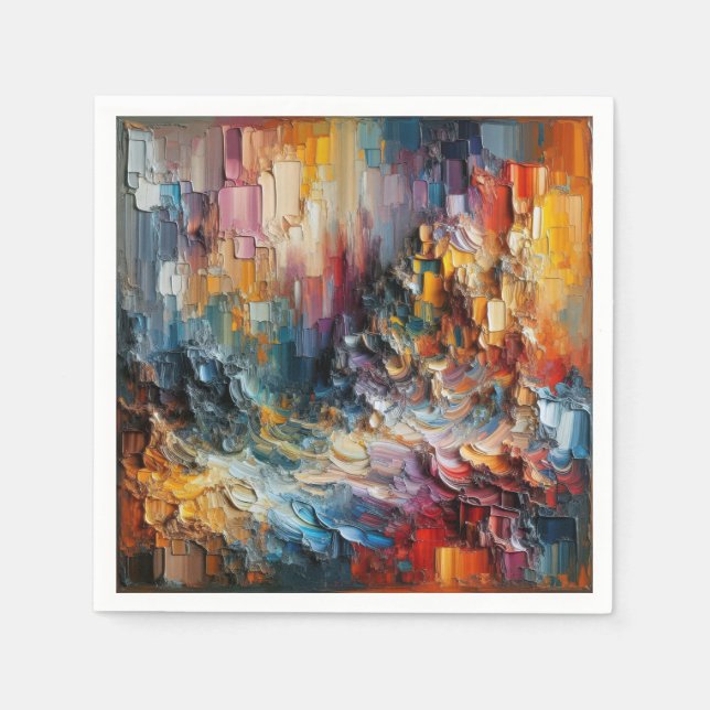 Servilleta De Papel Patrón de pintura con textura gruesa (Anverso)