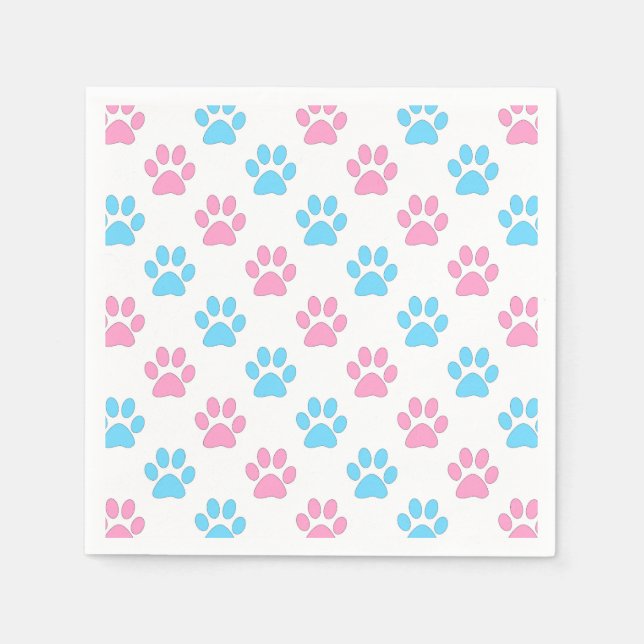 Servilleta De Papel Patrón de pinzas para bebés rosa y azul (Anverso)
