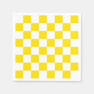 Servilleta De Papel Patrón de placa de verificador amarillo y blanco