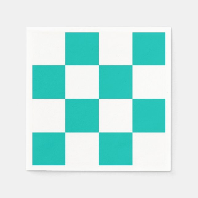 Servilleta De Papel Patrón de placa verde azulada para cheques blancos (Anverso)