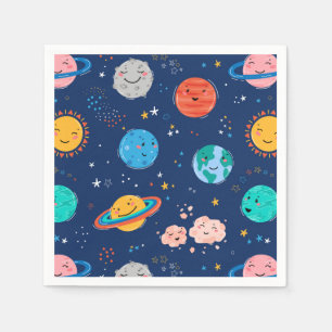 Servilleta De Papel Patrón de planeta sonriente
