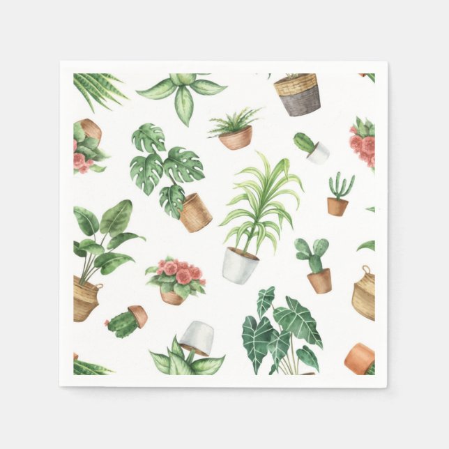 Servilleta De Papel Patrón de planta (Anverso)