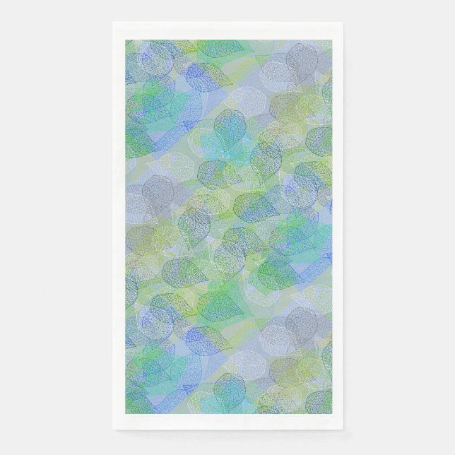 Servilleta De Papel Patrón de plantas A02.b Salve LBlue BG (Anverso)