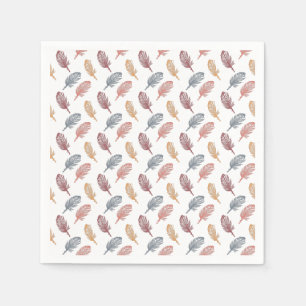 Servilleta De Papel Patrón de plumas tema otoño