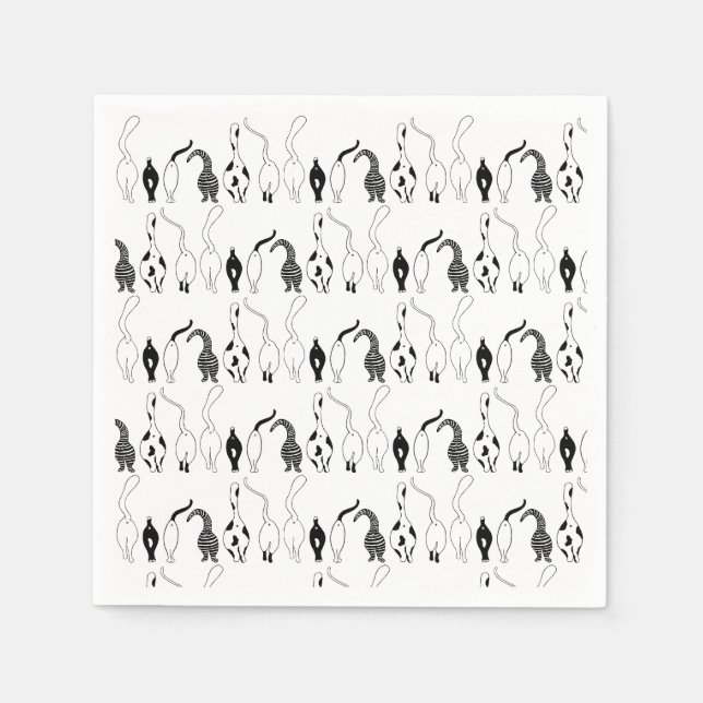 Servilleta De Papel Patrón de puntas de gato (Anverso)