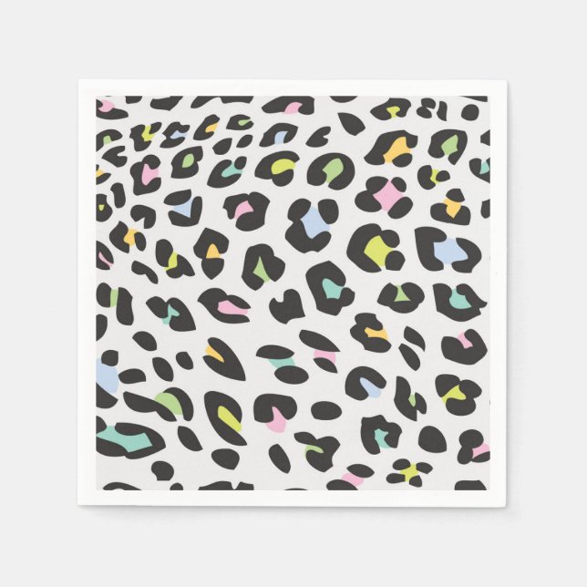 Servilleta De Papel Patrón de punto de leopardo de Pastel (Anverso)