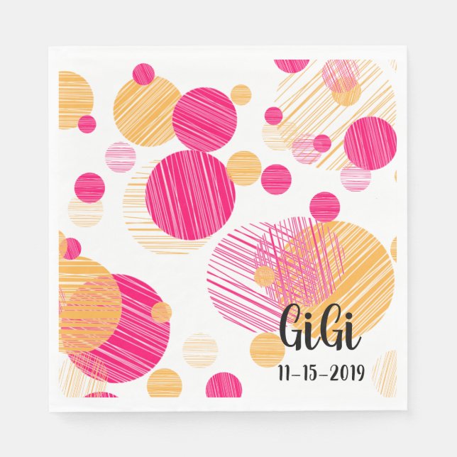 Servilleta De Papel Patrón de punto polka-personalizado caprichoso (Anverso)