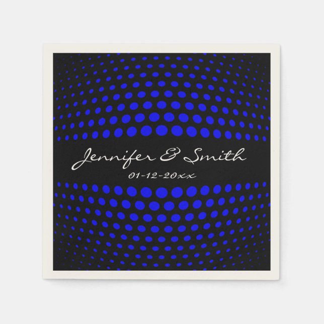 Servilleta De Papel Patrón de puntos de polka azul (Anverso)