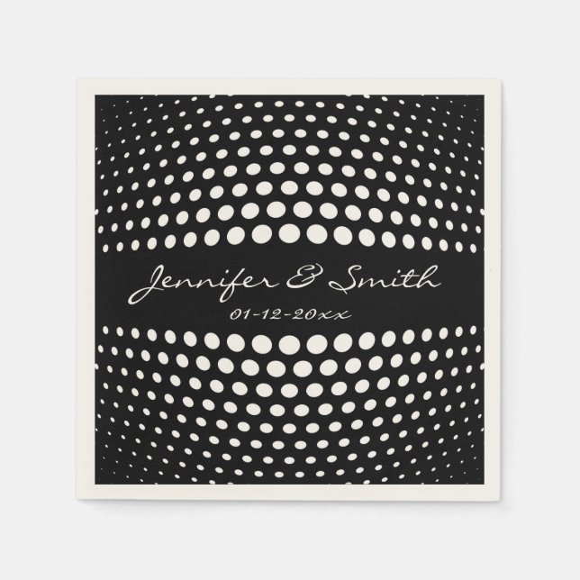 Servilleta De Papel Patrón de puntos de polka blanco (Anverso)