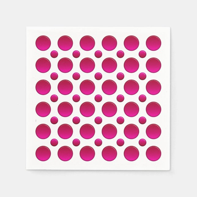 Servilleta De Papel Patrón de puntos de polka rojo (Anverso)