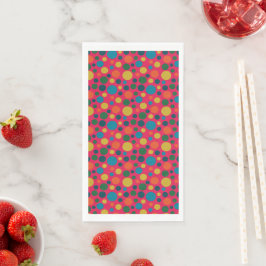 Servilleta De Papel Patrón de puntos de polka rosa brillante