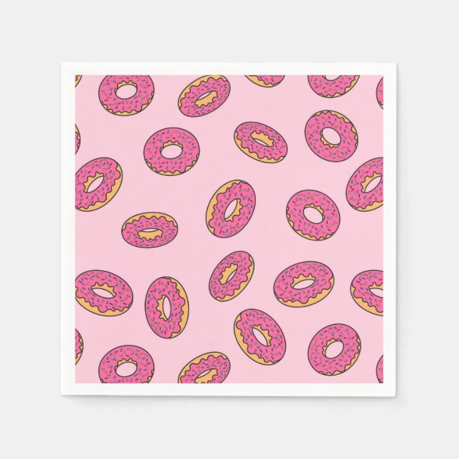 Servilleta De Papel Patrón de puntos de rociado rosado (Anverso)