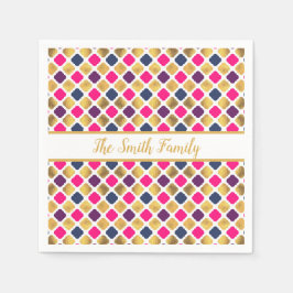 Servilleta De Papel Patrón de quatrefol multicolor dorado