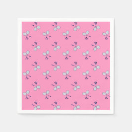 Servilleta De Papel Patrón de racquet de Badminton rosa