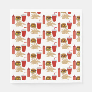 Servilleta De Papel Patrón de ráfagas de comida rápida BBQ