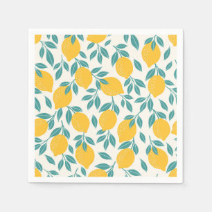Servilleta De Papel Patrón de ramas de limón dulce