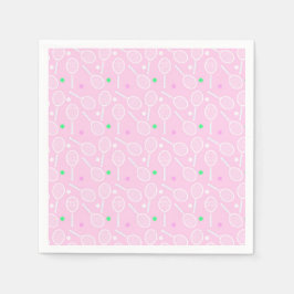 Servilleta De Papel Patrón de raqueta de tenis Pink