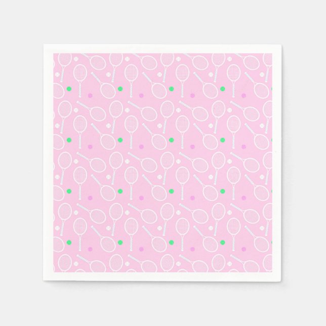 Servilleta De Papel Patrón de raqueta de tenis Pink (Anverso)