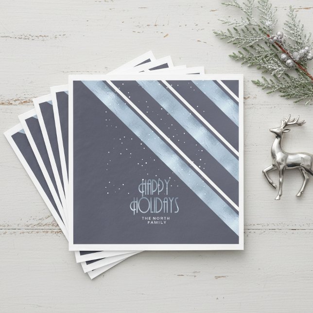 Servilleta De Papel Patrón de raya de Navidad azul/blanco ID862 (Subido por el creador)