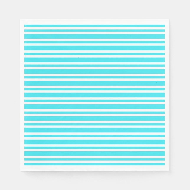 Servilleta De Papel Patrón de rayas blancas y azules (Anverso)