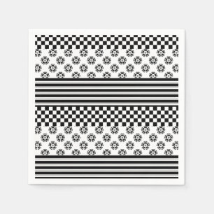 Servilleta De Papel Patrón de rayas florales de la comprobación del Bo