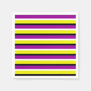 Servilleta De Papel Patrón de rayas moradas amarillas