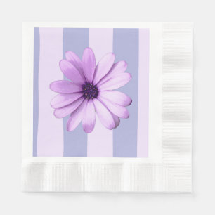 Servilleta De Papel Patrón de rayas pastel con margaritas