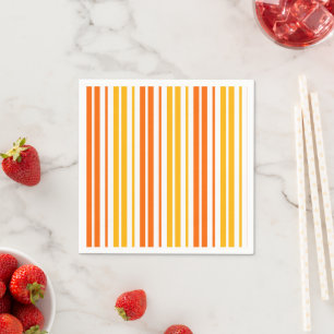 Servilleta De Papel Patrón de rayas verticales de naranja y blanco ama