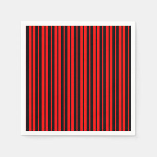 Servilleta De Papel Patrón de rayas verticales rojas y negras
