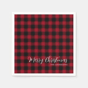 Servilleta De Papel Patrón de rebanado rojo de navidad