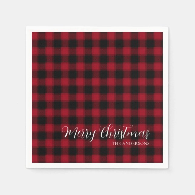 Servilleta De Papel Patrón de rebanado rojo de navidad (Anverso)