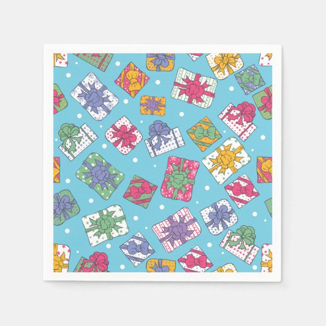 Servilleta De Papel patrón de regalos de los navidades (Anverso)