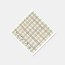 Servilleta De Papel Patrón de rejilla de acuarela de cuadros pastel pi