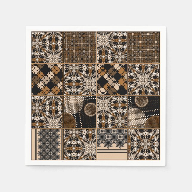 Servilleta De Papel Patrón de retoño rústico (Anverso)