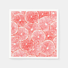 Servilleta De Papel Patrón de rodajas de pomelo de color agua