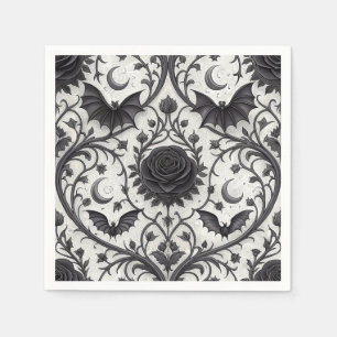 Servilleta De Papel Patrón de rosa gótica oscura (3)
